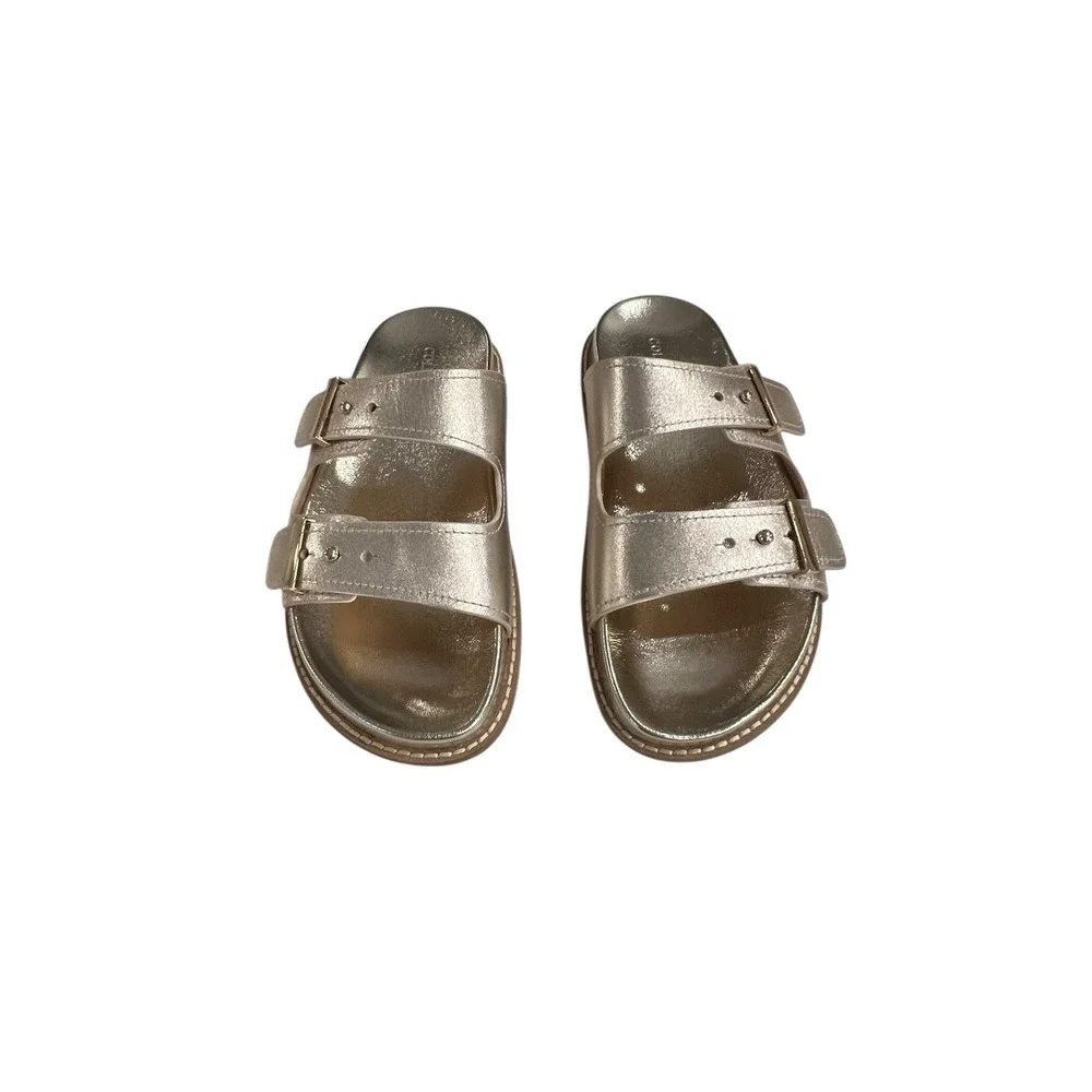 Cole Haan Women's Marisol Footbed Soft Gold Patent Leather Size 6 New - Picture 4 of 6